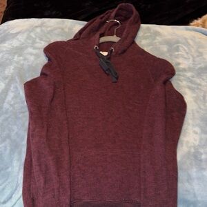 Burgundy Hooded Lightweight Sweater